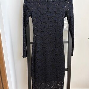 Chelsea28 Midnight Lace Midi Dress